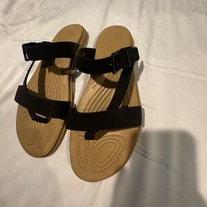 Crocs Black Strap Sandal Size 7